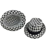 Crimson Collections Women's Houndstooth Fedora One Size