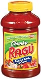 Ragu Chunky Pasta Sauce, Tomato Garlic & Onion, 45 Ounce Bottles (Pack of 4)