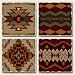 Kitchen & Housewares : Assorted Coaster set~ Southwest Tradition ~4 Tumbled Tile Drink Coasters ~ code 700
