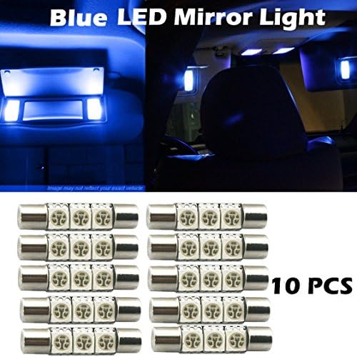 Partsam (10) 6614F 3 SMD Fuse LED Visor Vanity Mirror Lights Bright Blue 2012 Infiniti M35h
