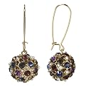 Multi Stone Cluster Ball Earring