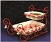 Ceramic Two Tiered Holiday Sleigh Serving Trays