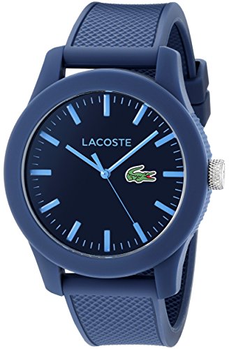 Lacoste Men s 2010765 Lacoste.12.12 Blue Resin Watch with Textured Silicone Band