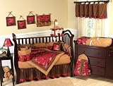 Oriental Garden Asian Brocade Girls 9 Piece Baby Crib Bedding Nursery Set by JoJo Designs