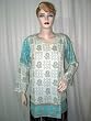 Christmas Gift- Womens Clothing Turquoise Printed Crepe Tunic Top S !! Final Sale