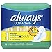 Always Ultra Thin Feminine Pads for Women, Size 1, Regular Absorbency, with Wings, Unscented, 18 Count ( packaging may vary)