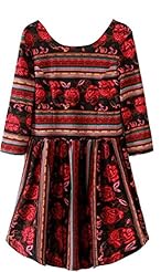 Sexy Short Sleeves Elbow Length Sleeves Polyester Embroidered Spring Winter Striped Print Floral Print Peasant Dress 