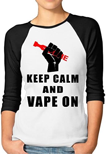 Keep Calm And Vape On 3/4 Sleeve Baseball Tee