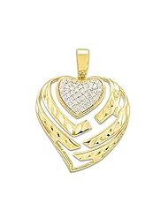 Aloha Heart Pendant with Diamonds in 14K Yellow Gold - 24mm