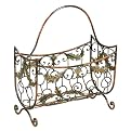 Large Magazine Rack and Log Basket - Gold