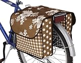 Bunte Fahrradtasche doppelt Blumenmuster Braun