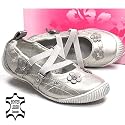 KIDS , Mädchen Ballerina mit weissen Strasssteinchen, silber metallic