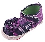 (ビグッド)Bigood 子供靴 女の子 赤ちゃん ベビー靴 フォーマル フラット ルームシューズ 出産祝い 花柄 チェック ベビーサンダル 可愛い 11cm パープル