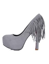 Shoes: Aisun Womens Trendy Tassel Stiletto High Heels Dress Pumps Shoes Gray 8 B(M) US
