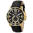 Invicta Men`s II Collection Gold-Tone Case with Black Leather Strap Watch #5529