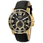 Invicta Men's II Collection Gold-Tone Case with Black Leather Strap Watch #5529