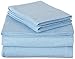 Amazon Basics Cotton Jersey 4-Piece Bed Sheet Set, Full, Sky Blue, Solid