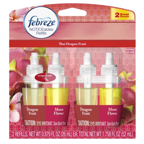 Detail image Febreze Noticeables Thai Dragon Fruit Air Freshener Refill (2 Count; .879 Fl Oz Each), 1.758 Ounce (Packaging May Vary)
