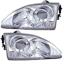 1994-1998 (1995 1996 1997 94 95 96 97 98) Ford Mustang Headlight Assembly (Projector Chrome) - One Pair (Both Driver and Passenger Sides) - DOT Certified Headlamp