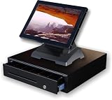 Point of Sale Bundle Includes 15 Resistive Touch All-in-One Workstation and All-steel Rugged Contruction Electronic Cash Drawer.