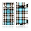 Turquoise Plaid Design Protective Skin Decal Sticker for LG enV2 VX9100 Cell Phone