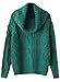 Women's Solid Turtle Neck Drop Sleeve Cable Chunky Knit Basic Knit Sweater
