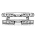 Silver Cathedral Style Ring Guard with Millgrained Edges and Filigree Design with CZ (0.29 ct. twt.)