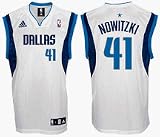 Dirk Nowitzki Jersey: adidas White Replica #41 Dallas Mavericks Jersey - X-Large