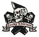 Lucky 13 Vida Embroidered Twill Patch Iron-On Coffin Skull