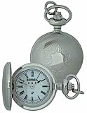 Bernex Swiss Made Rhodium Plate Ladies Pendant Watch +Chain (Full Hunter Engine Turned)