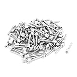 uxcell 六角ドライブ　ブラス製シルバートーン　 #4-40スレッドサイズ 100個入り