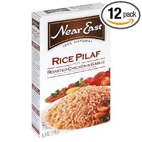 Near East Roasted Chicken & Garlic Rice Pilaf Mix, 6.3-Ounce Boxes (Pack of 12)