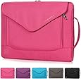 BRINCH Fashion Durable Envelope Nylon Fabric 15 - 15.6 Inch Laptop / Notebook / Macbook / Ultrabook / Tablet Computer Bag Shoulder Carrying Envelope Case Pouch Sleeve With Shoulder Strap Pockets and Card Slots (PINK)