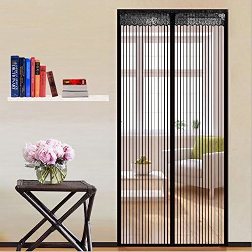 As Seen On TV Magnetic Screen Door Heavy Duty Mesh Screen Keep Bugs Out Fresh Air In Instant Bug Mesh Close Automatically Fits Door Openings Up to 36"x82" Max. (Black) 39"x83"