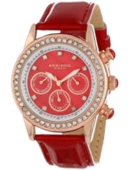 Akribos XXIV Womens AK556RD Multi-Function Dazzling Strap Watch