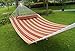 SueSport New Hammock Quilted Fabric with Pillow Double Size Spreader Bar Heavy Duty, Burgundy/Tan Pattern
