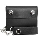 Boston Traveler Bi-Fold Leather Wallet w/Chain