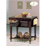Home Elegance 759-07 Espresso Kitchen Utility Cart