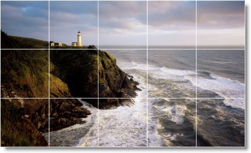 Lighthouse Picture Back Splash Tile Mural L020. 18x30 Inches Using (15) 6x6 ceramic tiles. On Sale