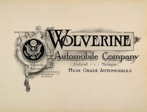 1910 Print Art Nouveau Design Ad Wolverine Automobile - Original Print