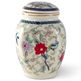 Flower Charms Tea Canister Cream