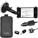 51tNs7 2B17hL SL160 in 3in1 Zubehör Set für iPod und iPhone (KFZ Ladekabel, Datenkabel, USB Netzteil) weiss