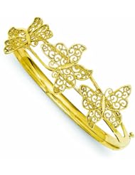Genuine 14K Yellow Gold Butterfly Bangle Bracelet 10 Grams Of Gold 100% Satisfaction Guaranteed.