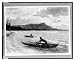 Historic Print (M): [Two natives with outrigger canoes at shoreline, Honolulu, Hawaii...