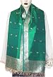 Green Silk Designer Scarves Dresses Accessories Clothing In India Size 22 " X 72 " (srfp304)