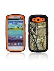 Natural Tree Camo Defender Design Military Grade Case with Holster for Samsung Galaxy S3 I9300 (Orange)