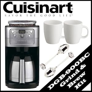 Cuisinart DGB-900BC Brushed Chrome Fully Automatic 12 Cup Grind & Brew Thermal Coffeemaker Kit