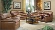 Santa Monica Feather Pillow Top Leather Sofa and Love Seat By Coaster Furniture With Silver Shipping