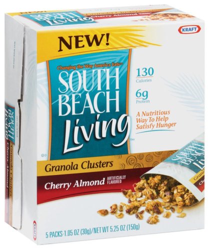 South Beach Living Granola Clusters, Cherry Almond, 5.25-Ounce Boxes (Pack of 6) by South Beach Diet