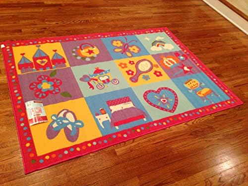 Princess Room Kids Play Rug ,Educational Rug ,Boys Rugs Girls Rugs ,Activity Paly Area Rugs (4x6 actual is 3'.10'' x 5'.6'')
